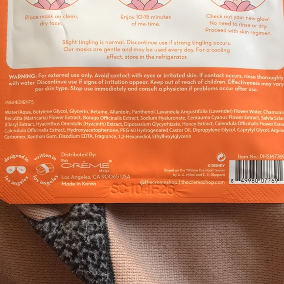 ✨🆕Crème Shop Minni Mouse/Pooh/& Wonder Woman Face Masks!BNIP!✨ - Picture 5 of 14
